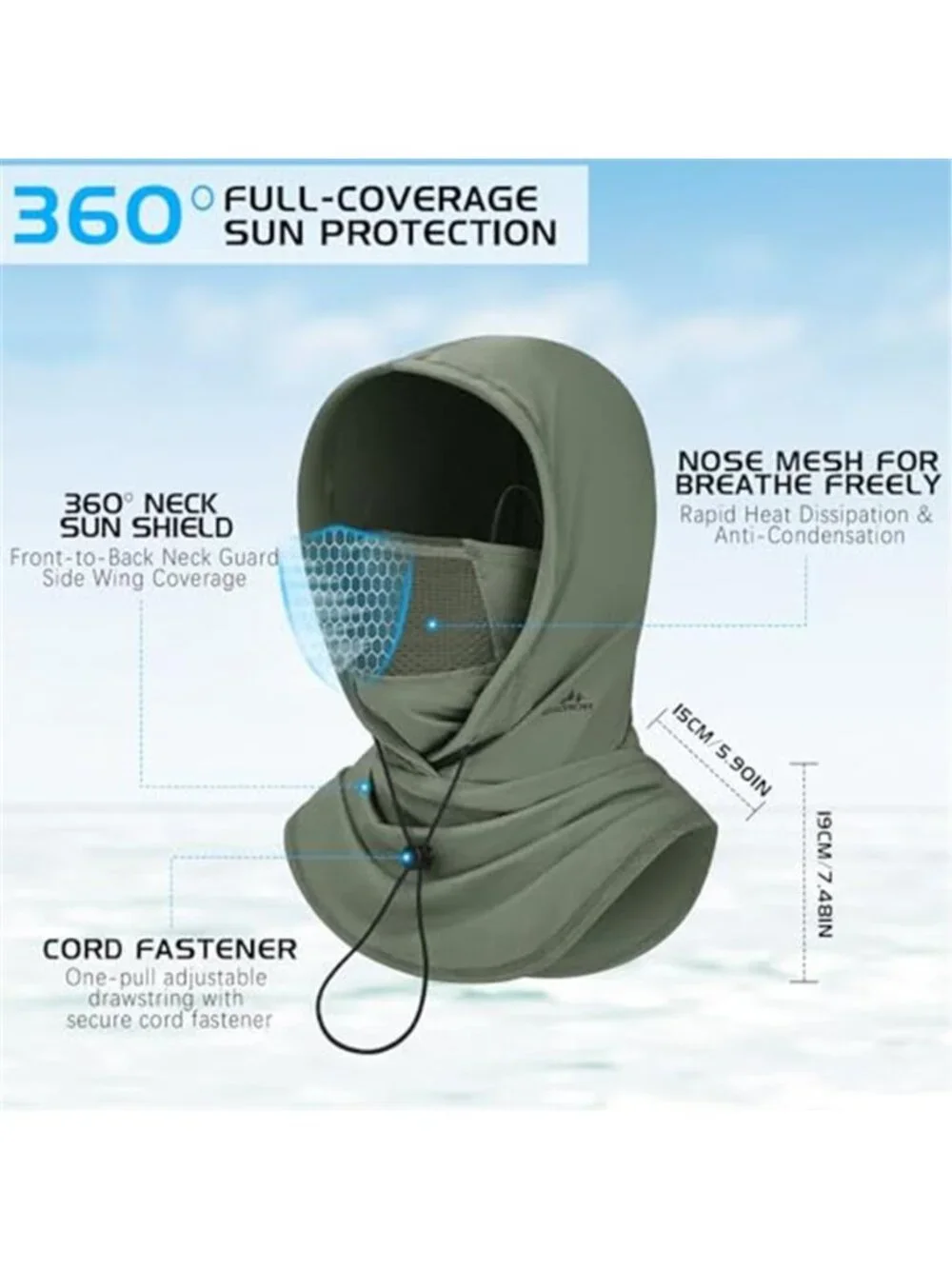 Men's Cooling Breathable Balaclava Face Mask Sun UV Protection Hood Shiesty Mask